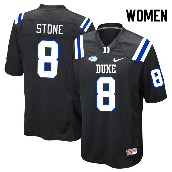 Women #8 DaShawn Stone Duke Blue Devils College Football Jerseys Stitched-Black